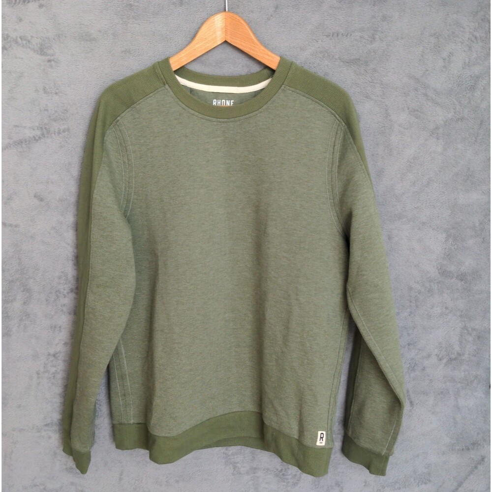 Rhone Heritage Sweatshirt Mens M Green Crew Neck Pullover Tagless Fleece Classic